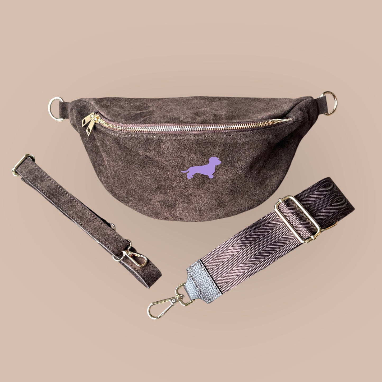 Crossbody-Bag mit Dackel in Wunschfarbe