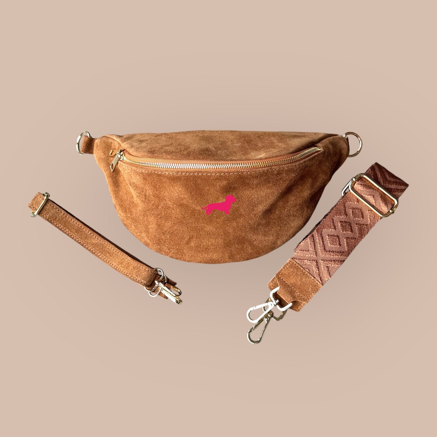 Crossbody-Bag mit Dackel in Wunschfarbe