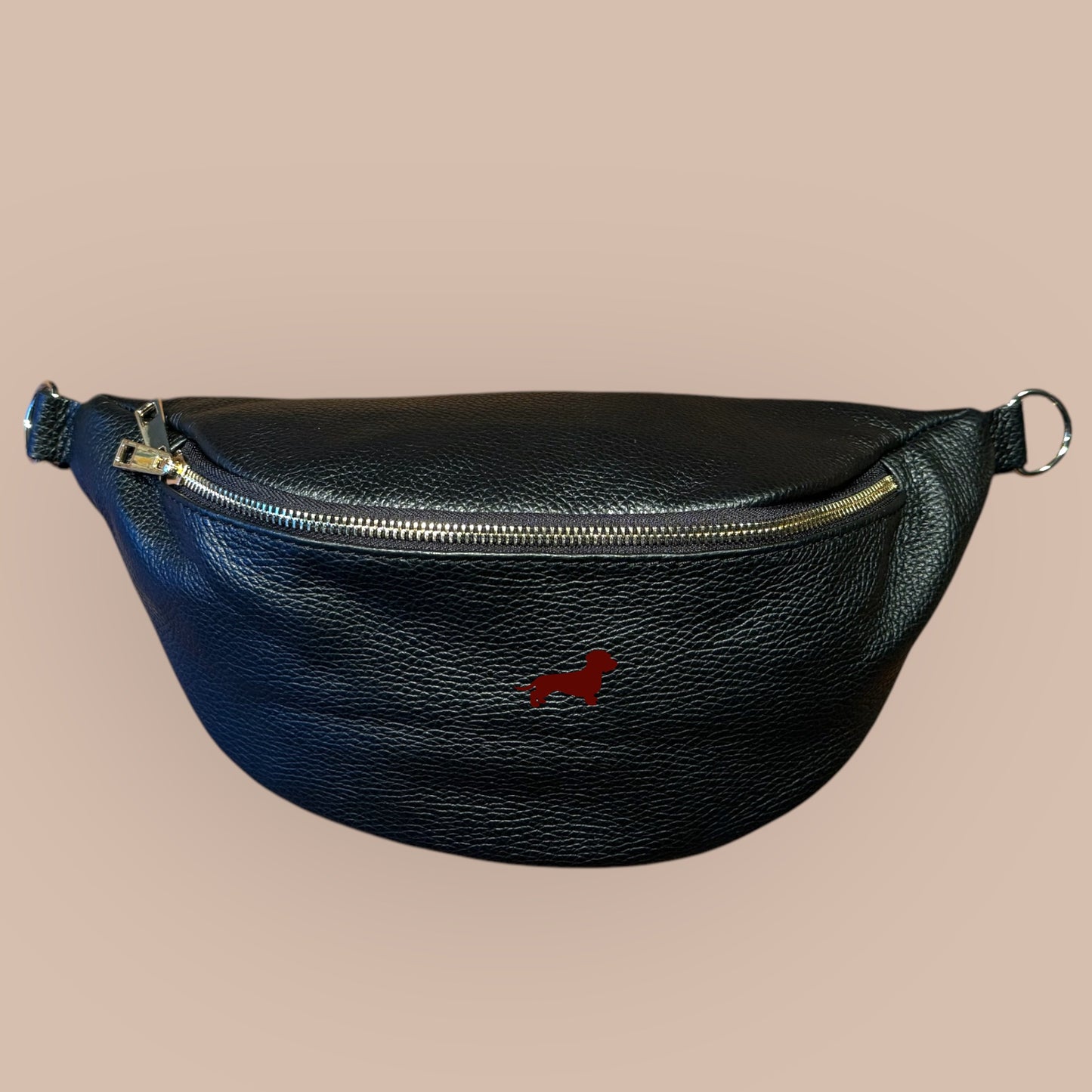 Crossbody-Bag Glattleder mit Dackel in Wunschfarbe