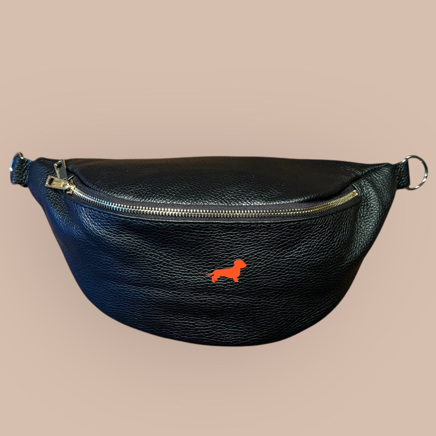 Crossbody-Bag Glattleder mit Dackel in Wunschfarbe