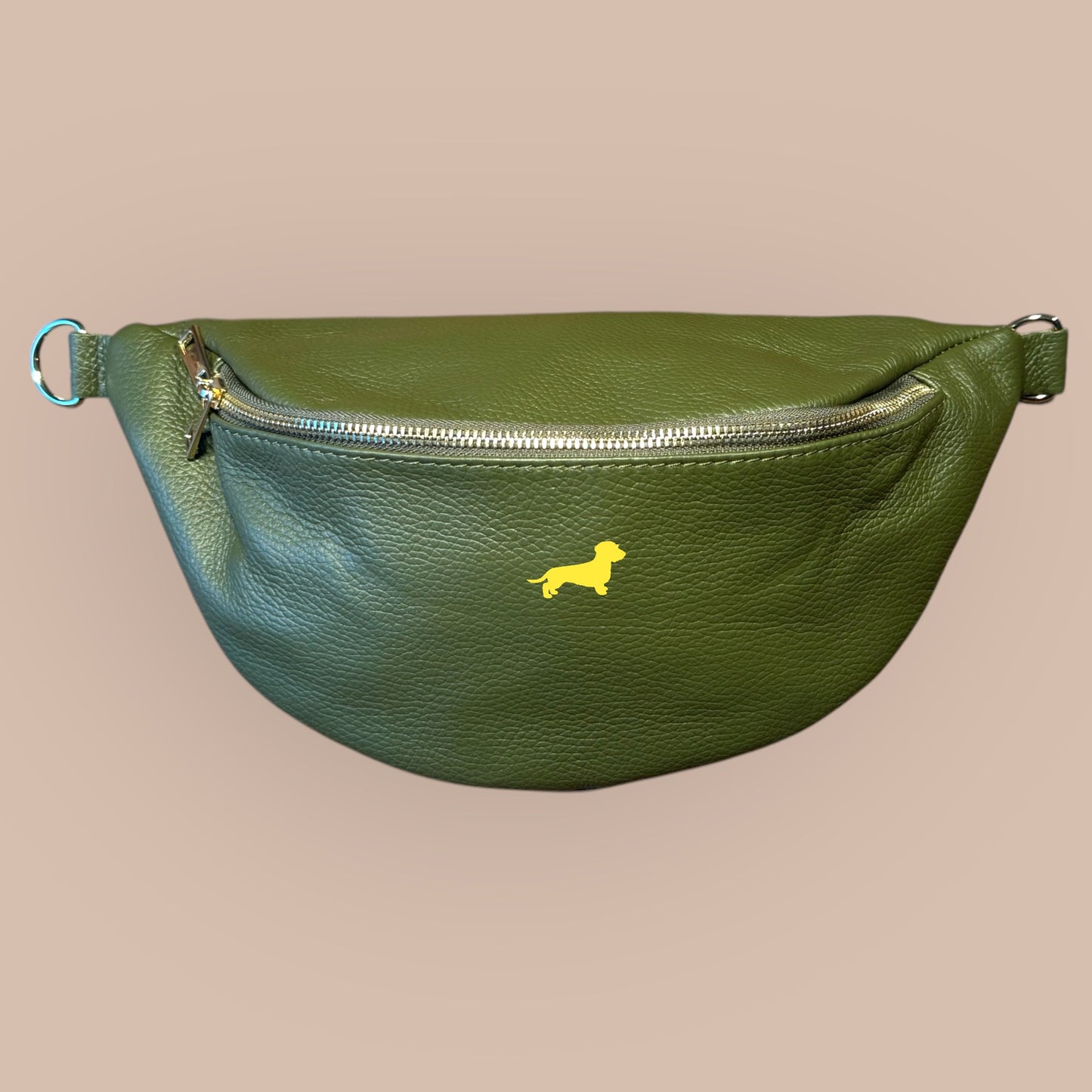Crossbody-Bag Glattleder mit Dackel in Wunschfarbe