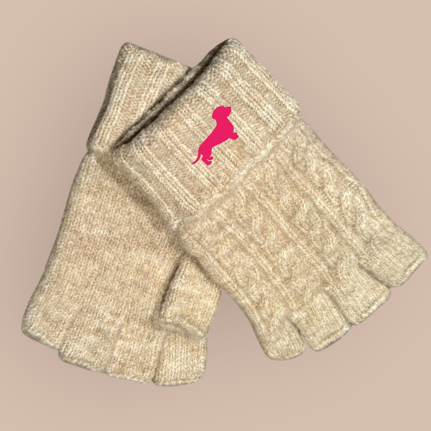 Handschuhe mit Dackel in Wunschfarbe