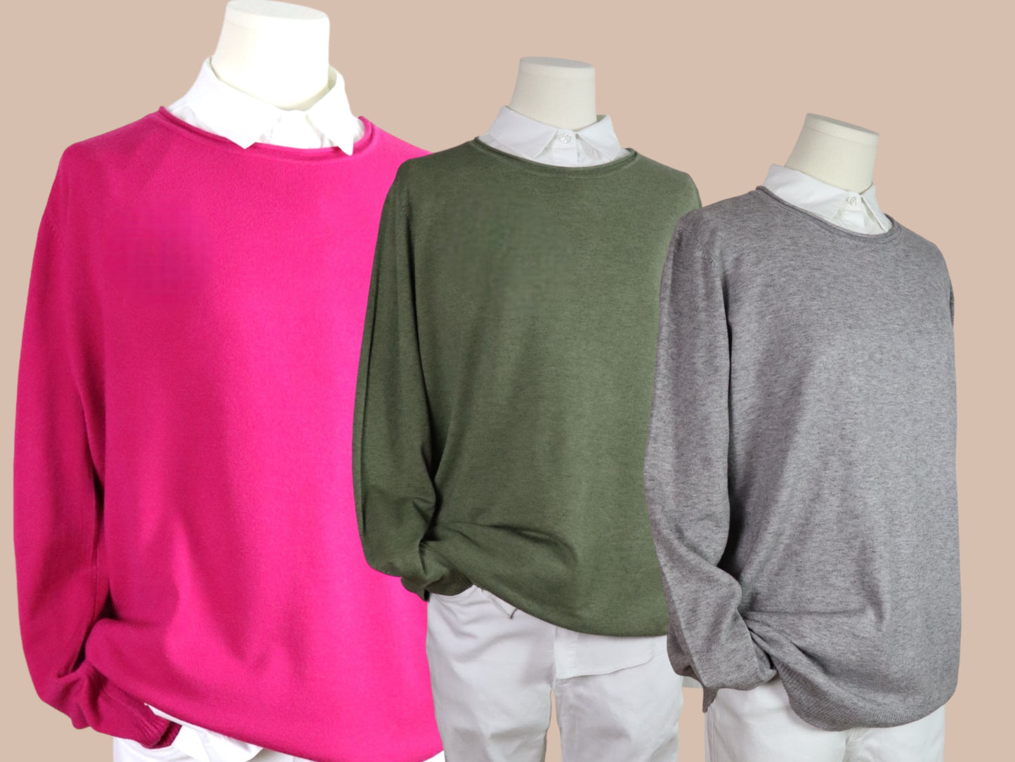 Feinstrick-Pullover mit Rundhals