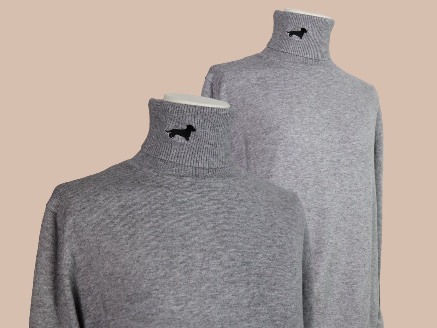 Rollkragenpullover mit Dackel in Wunschfarbe Größe 38-44