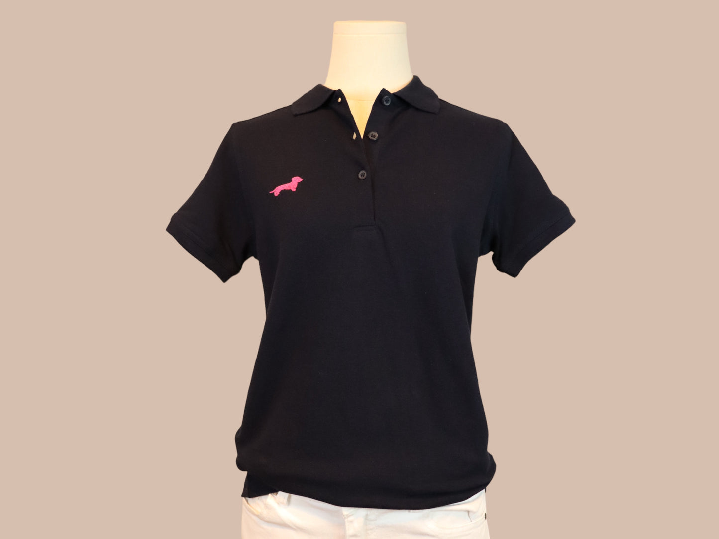 Poloshirt mit Dackel in Wunschfarbe Damen und Herren
