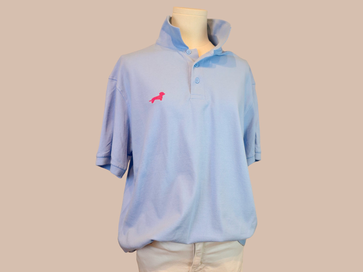 Poloshirt mit Dackel in Wunschfarbe Damen und Herren