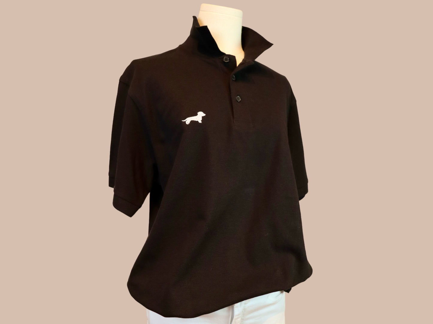 Poloshirt mit Dackel in Wunschfarbe Damen und Herren