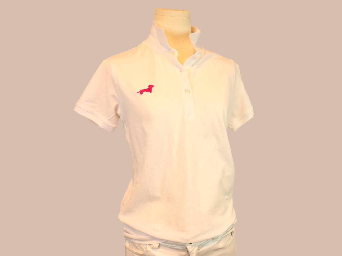 Poloshirt mit Dackel in Wunschfarbe Damen und Herren