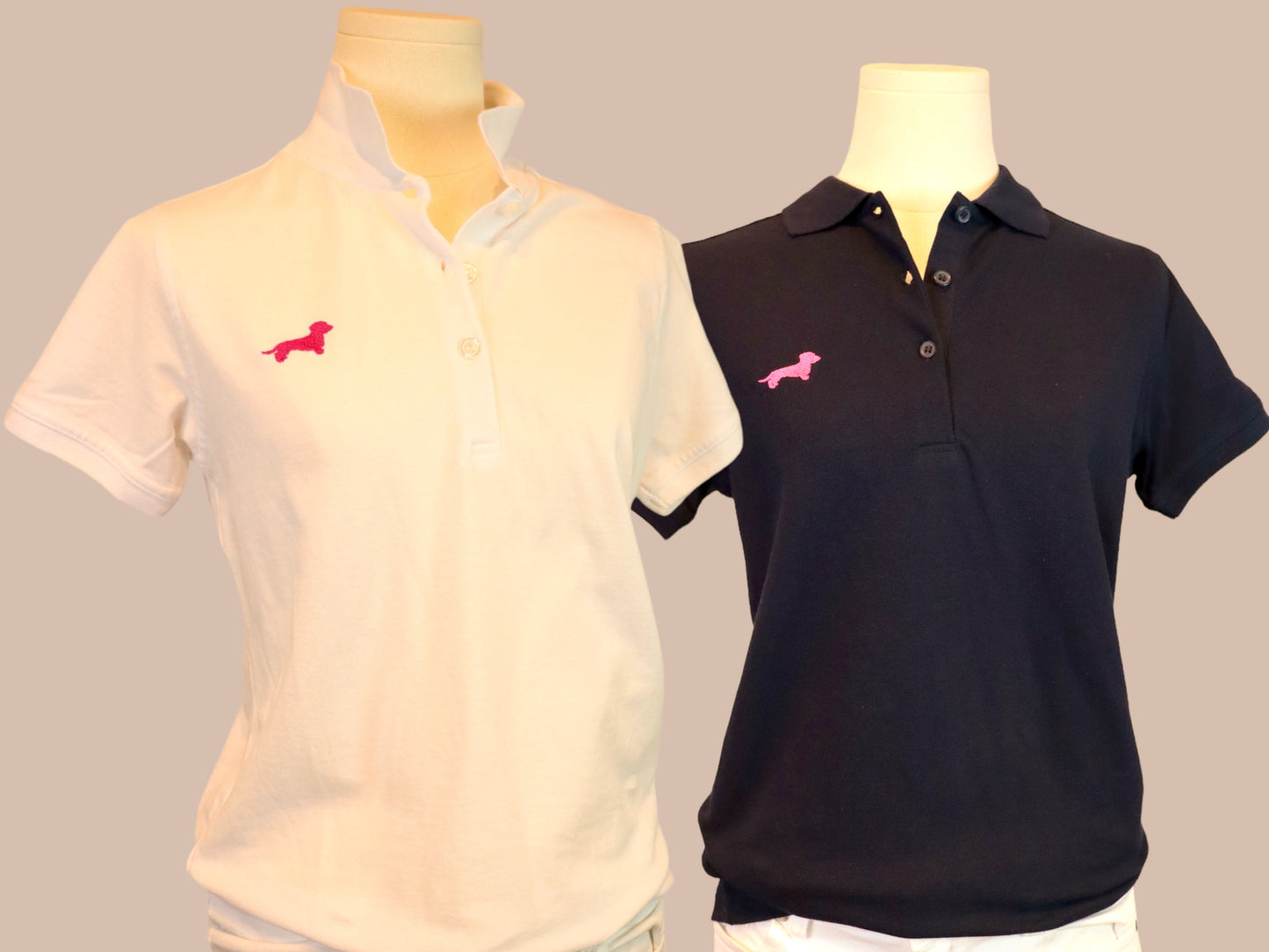 Poloshirt mit Dackel in Wunschfarbe Damen und Herren