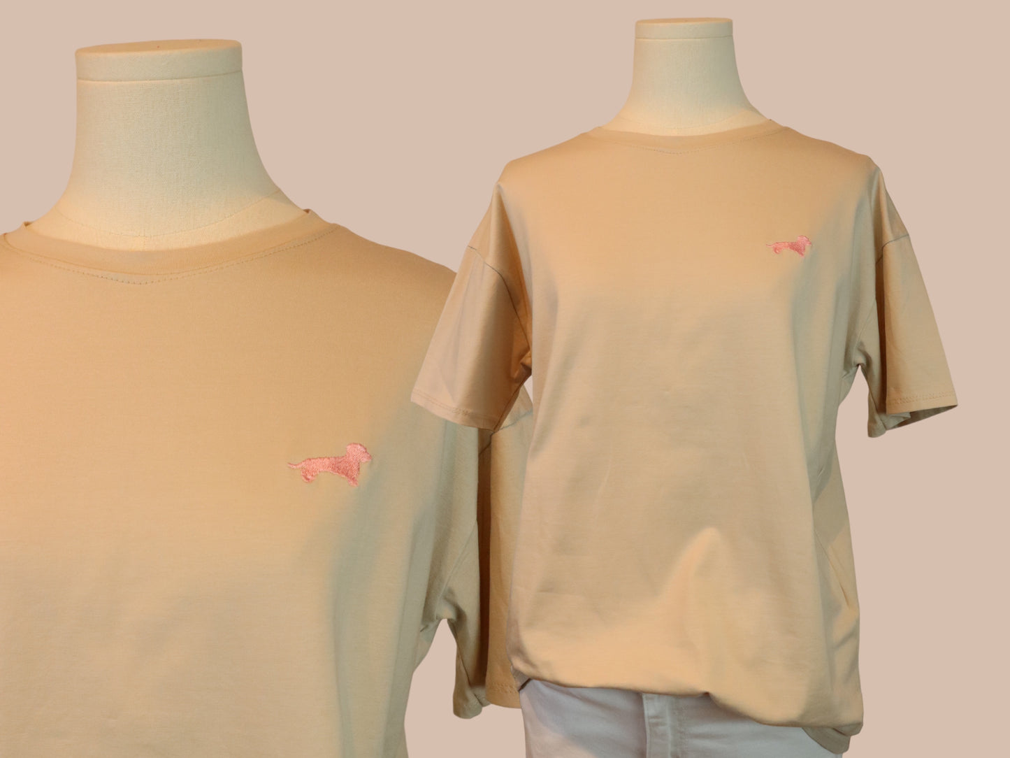 T-Shirt mit Dackel in Wunschfarbe