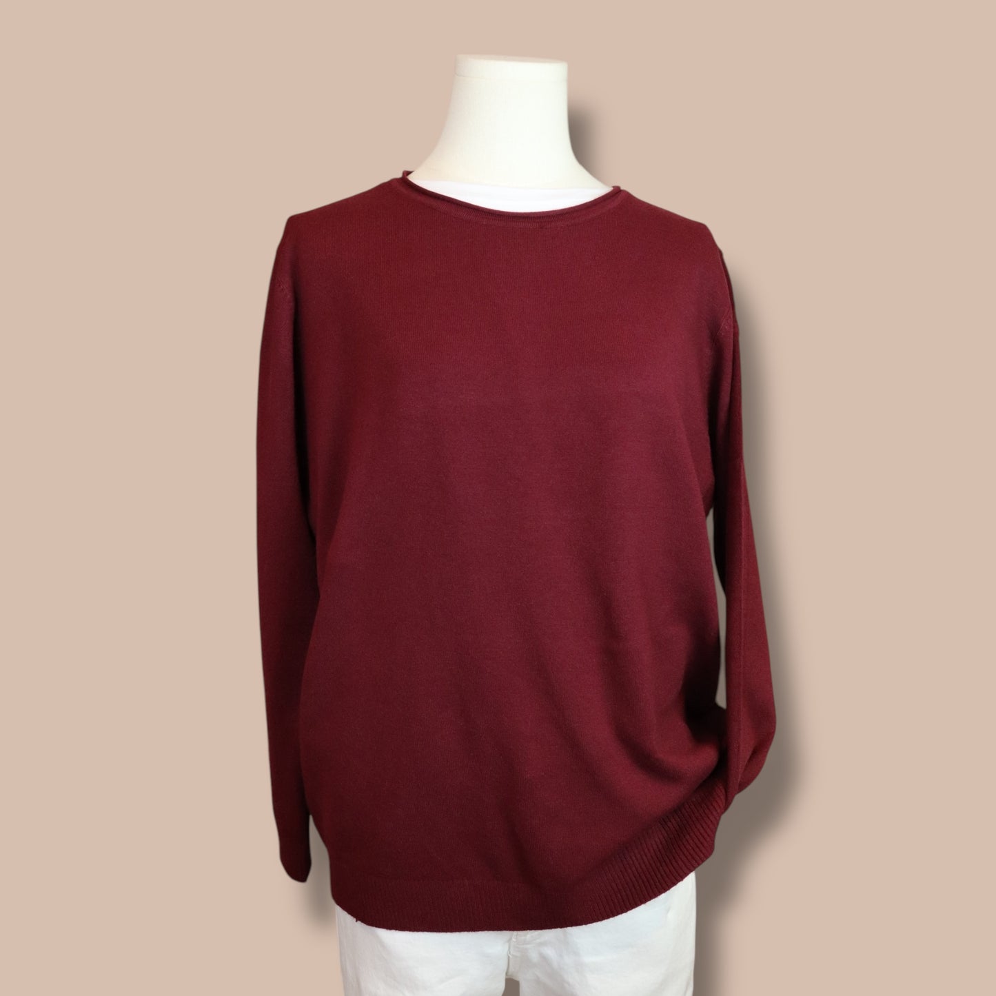 Feinstrick-Pullover mit Rundhals