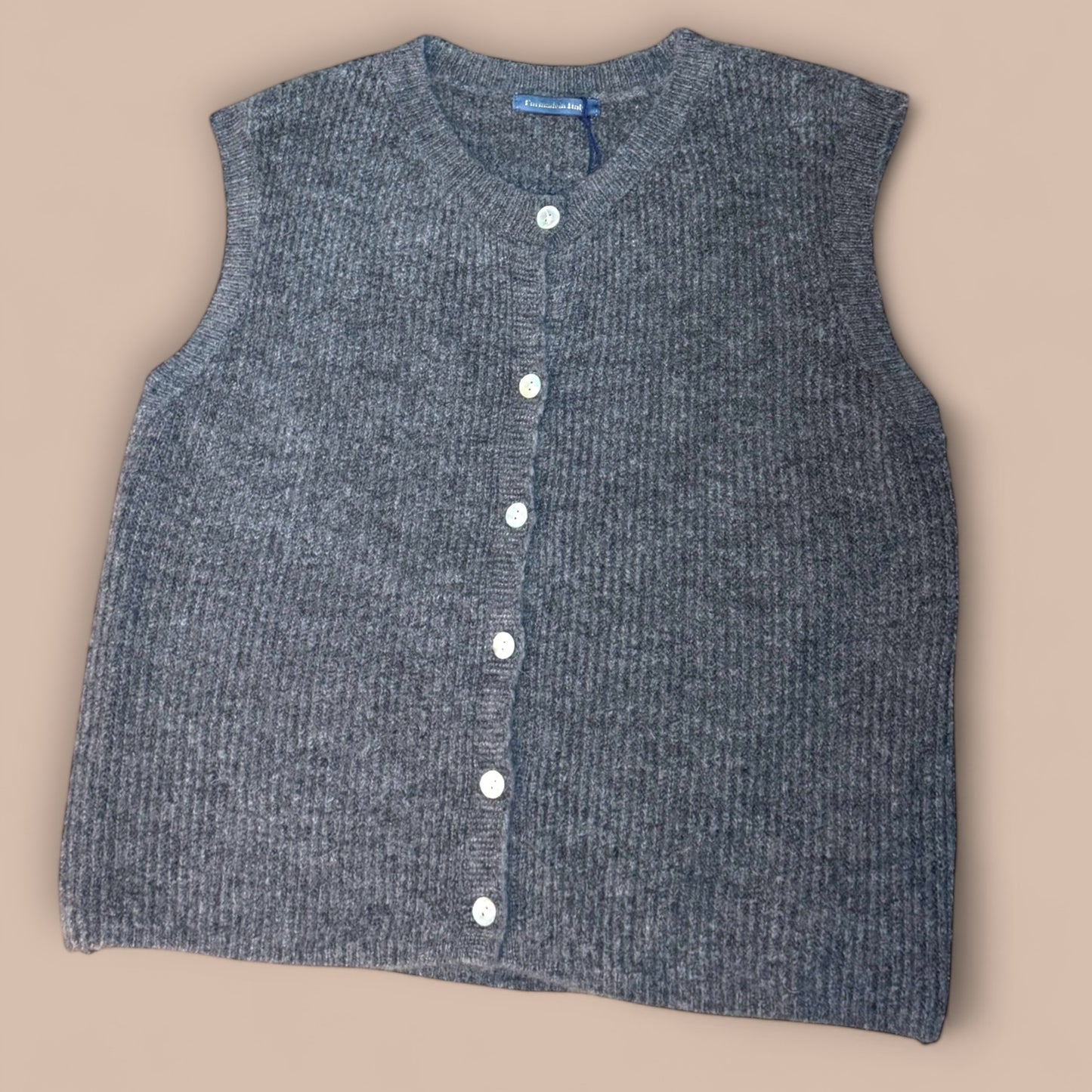 Alpaka-Strickweste Rundhals
