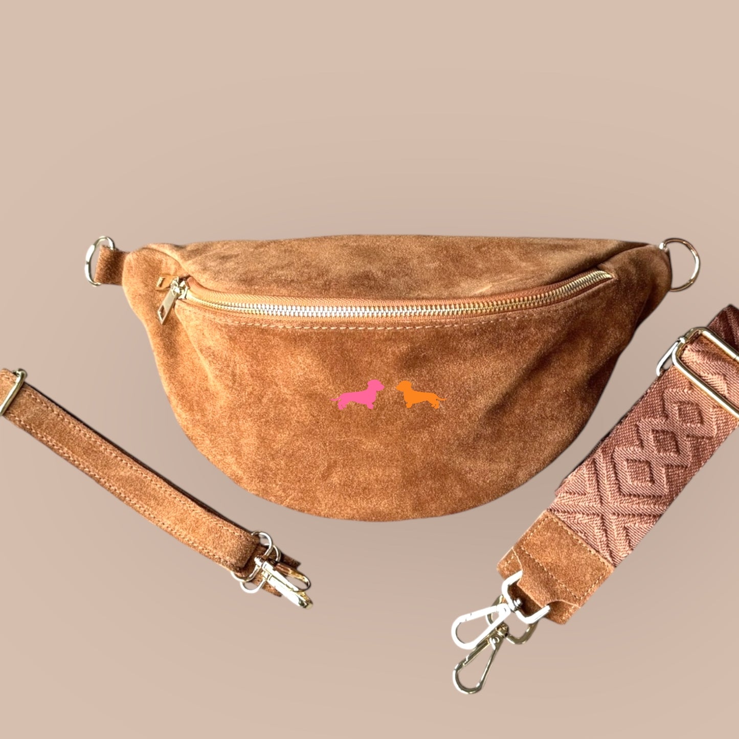 Crossbody-Bag mit Dackel in Wunschfarbe