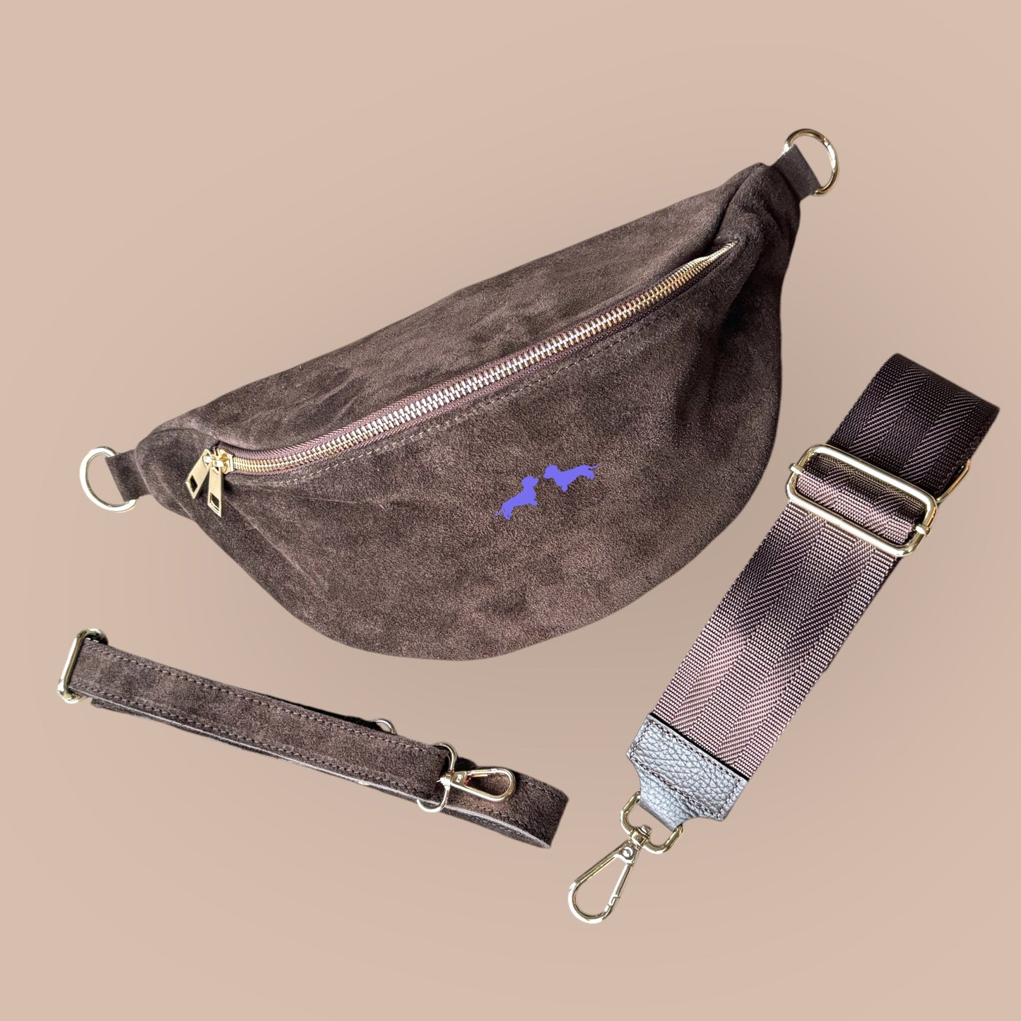Crossbody-Bag mit Dackel in Wunschfarbe