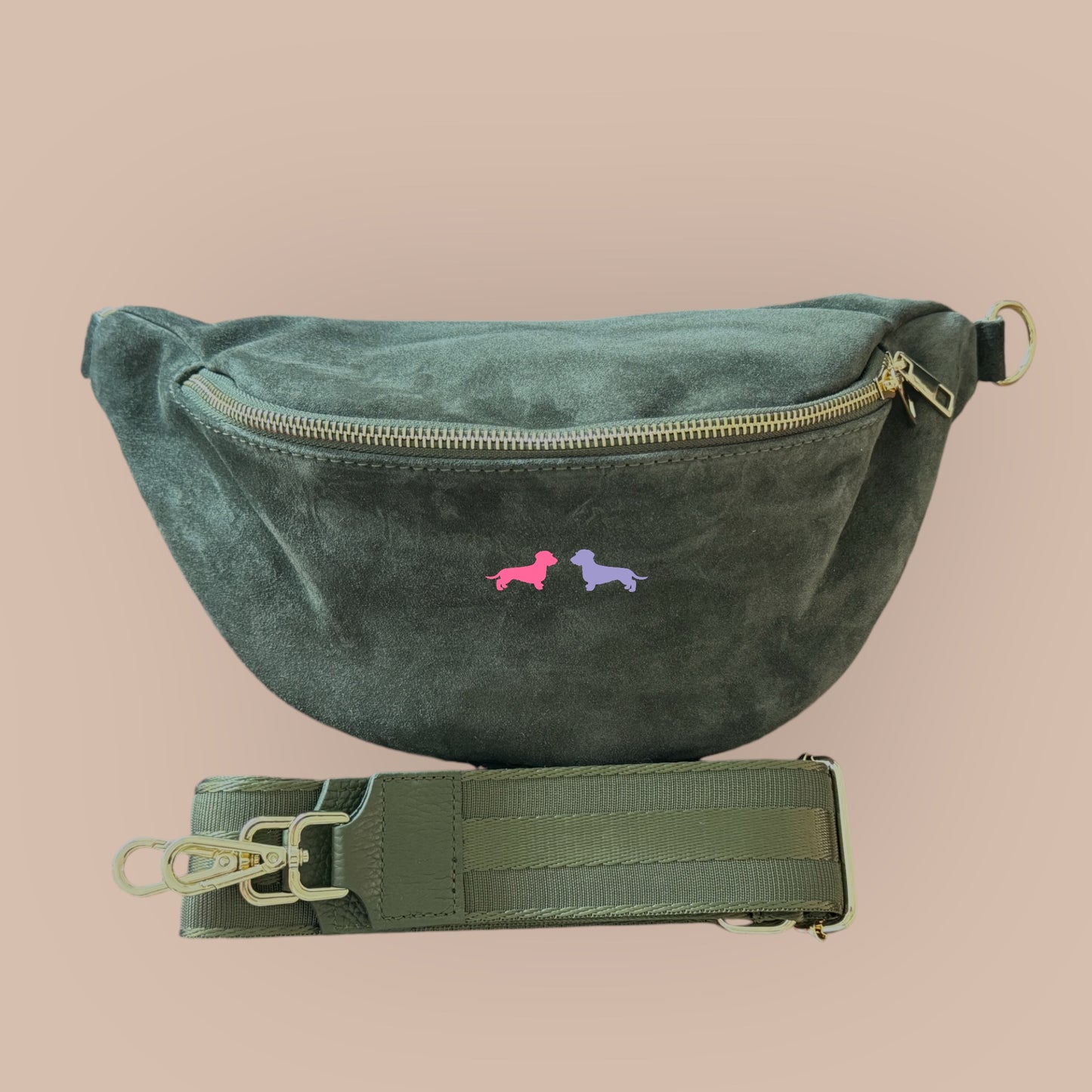 Crossbody-Bag mit Dackel in Wunschfarbe