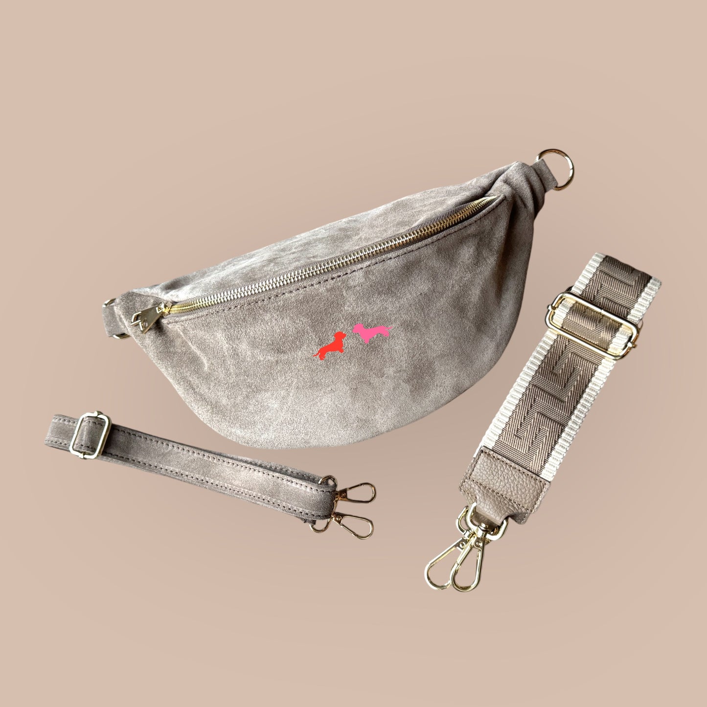 Crossbody-Bag mit Dackel in Wunschfarbe