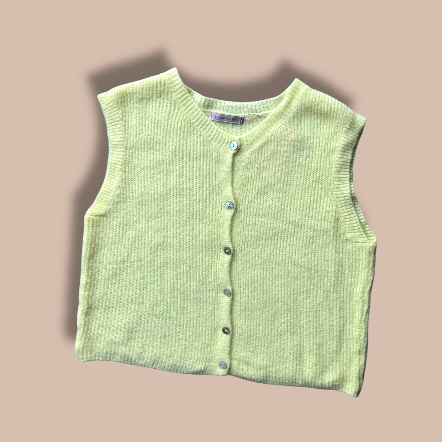 Alpaka-Strickweste Rundhals