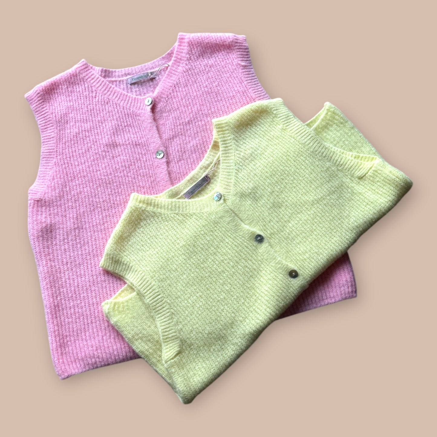 Alpaka-Strickweste Rundhals