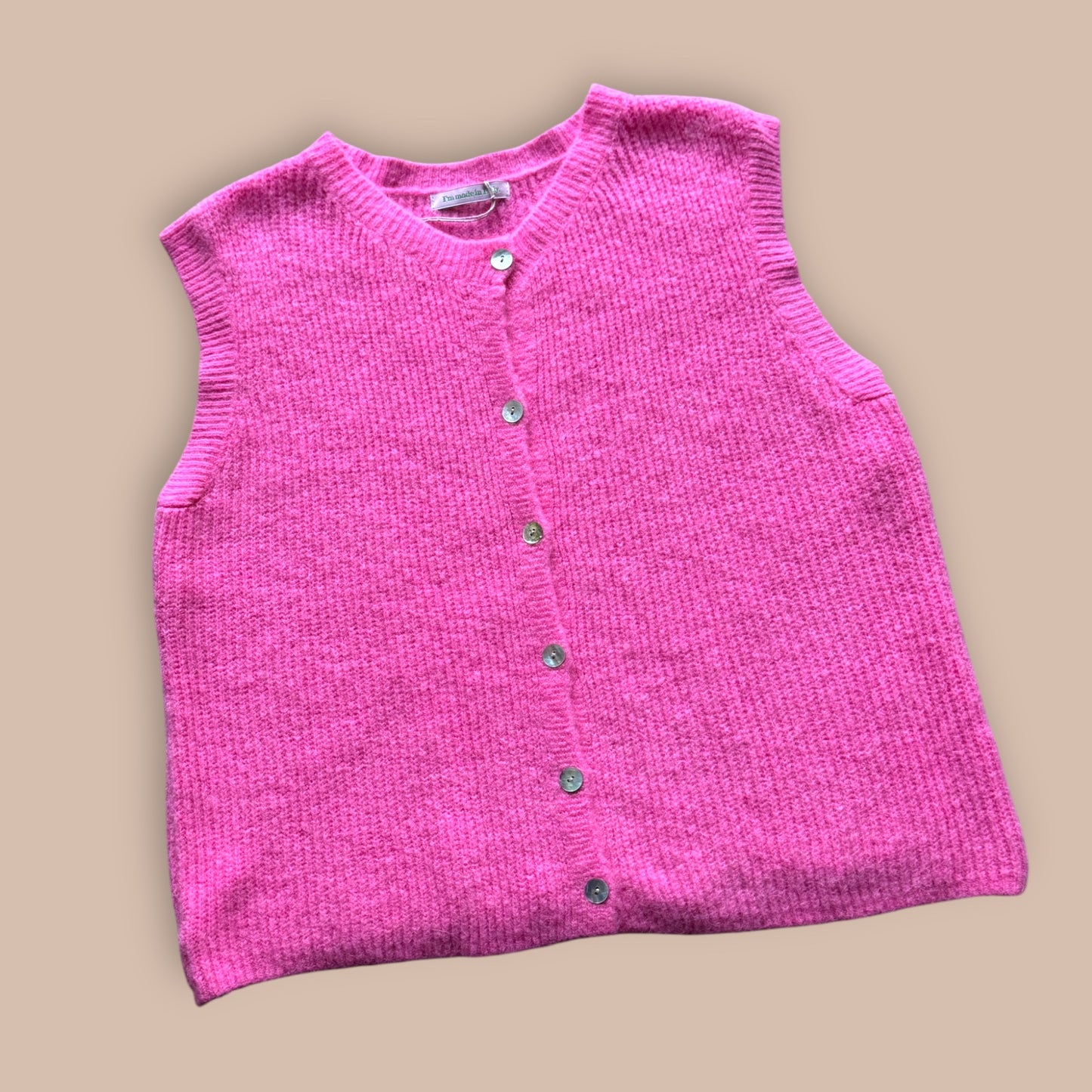 Alpaka-Strickweste Rundhals