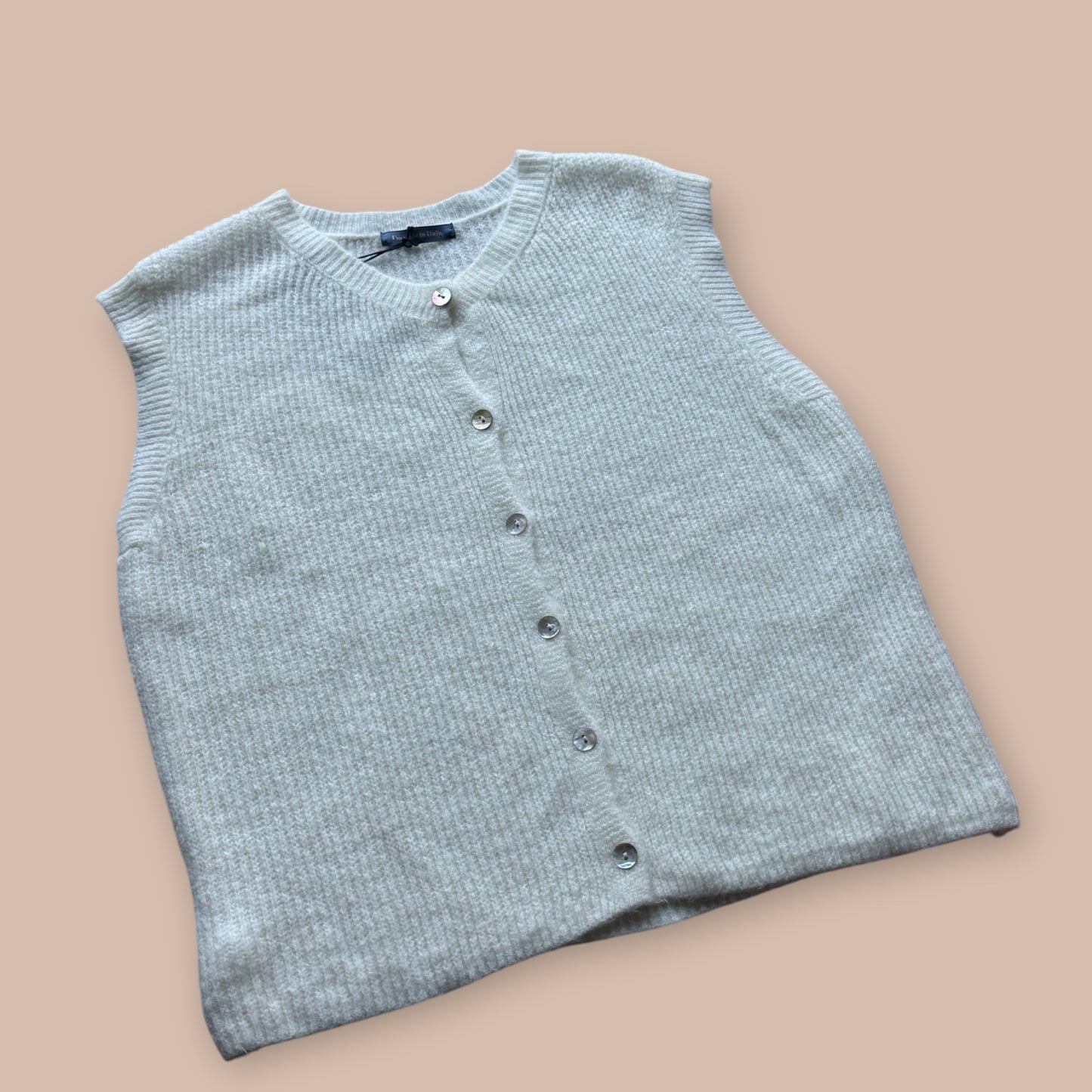 Alpaka-Strickweste Rundhals