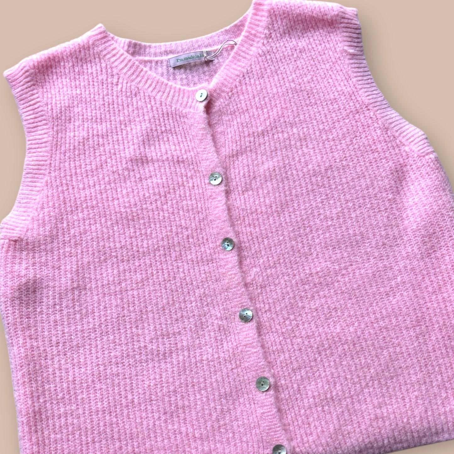 Alpaka-Strickweste Rundhals