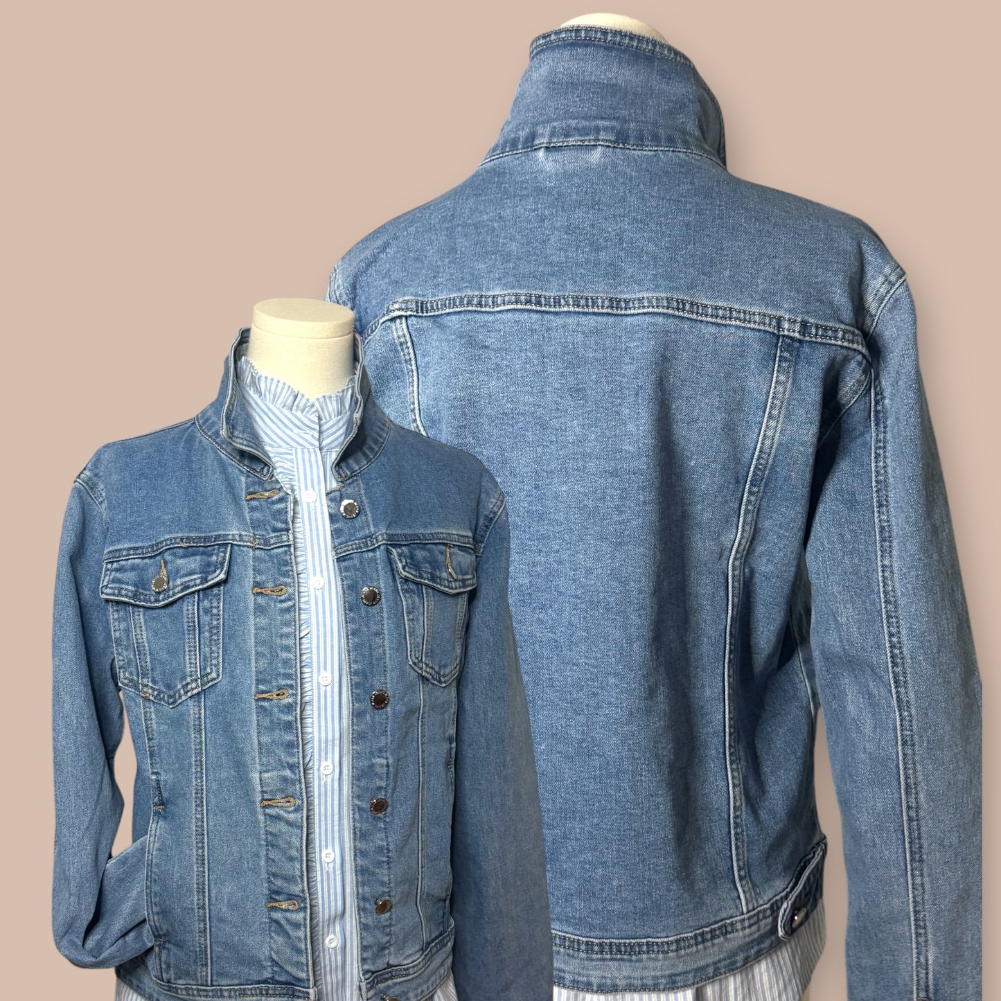 Jeansjacke mit Dackel in Wunschfarbe