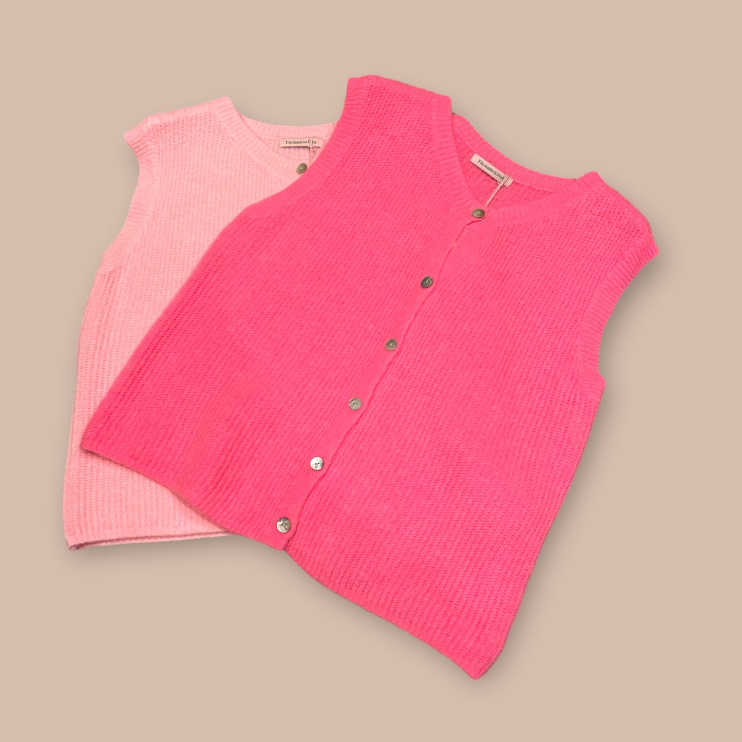 Alpaka-Strickweste Rundhals