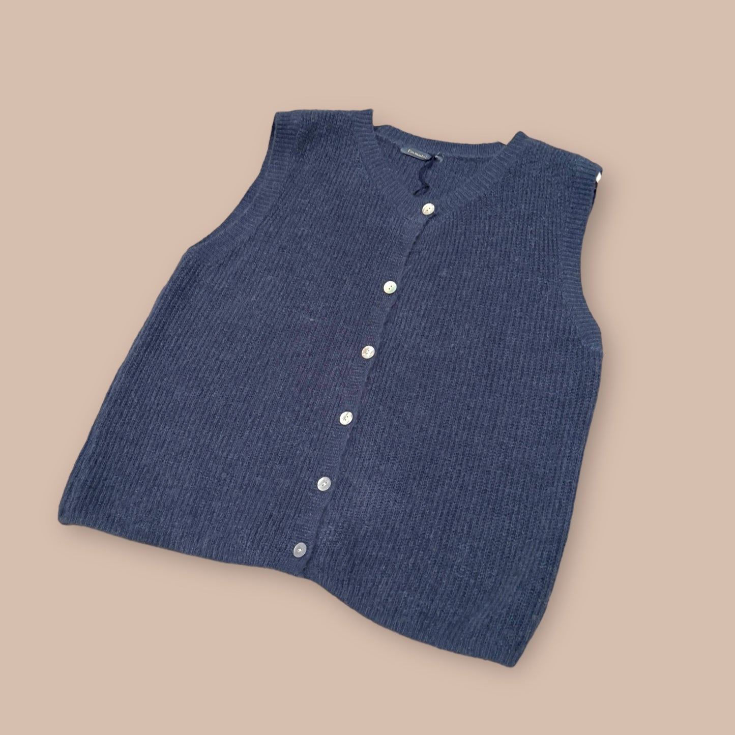 Alpaka-Strickweste Rundhals