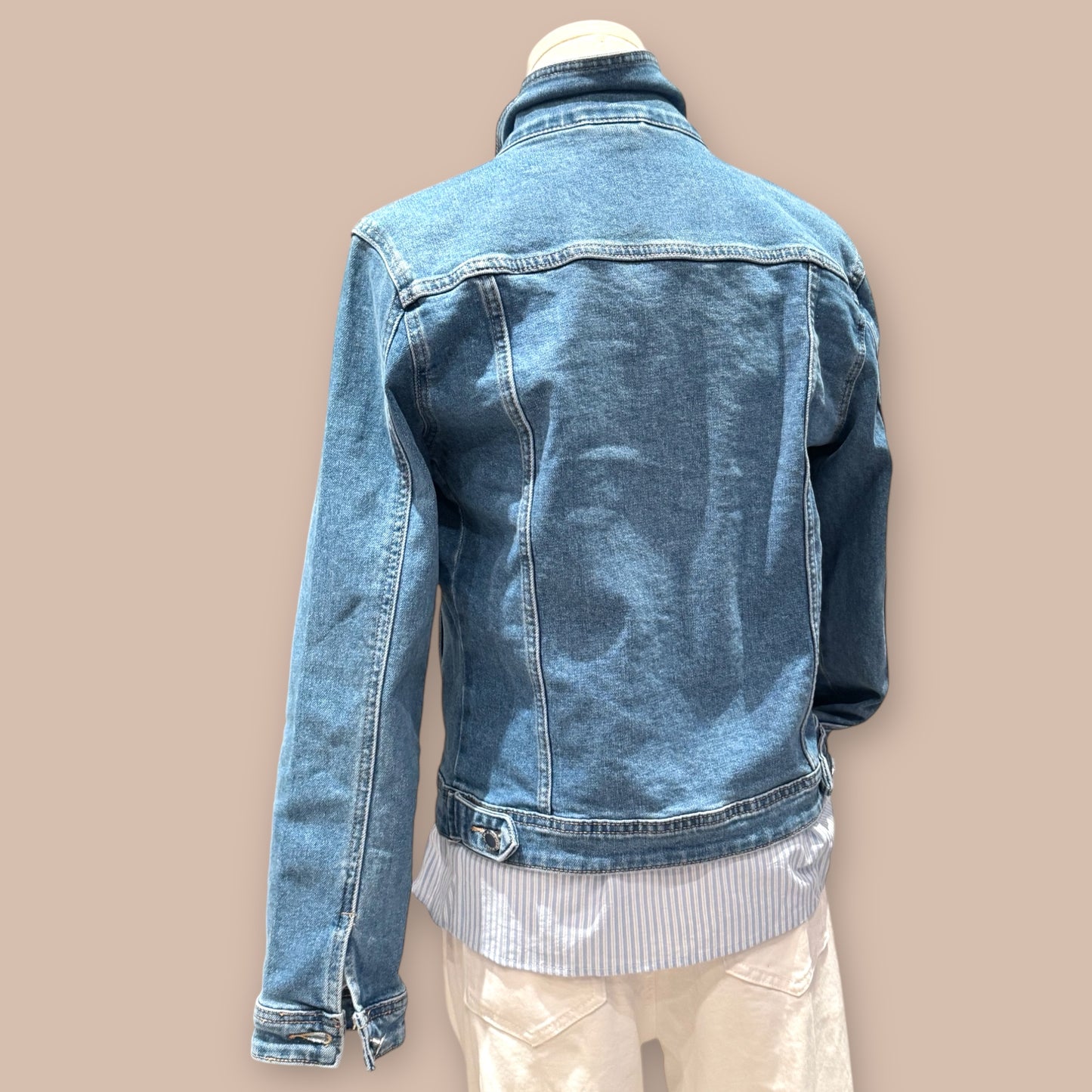 Jeansjacke mit Dackel in Wunschfarbe