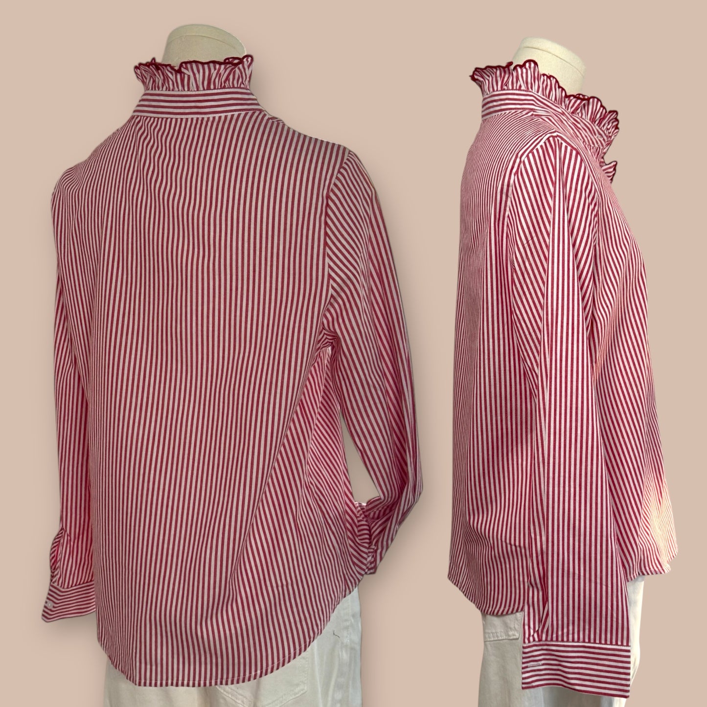 Bluse mit Rüschen und Dackel in Wunschfarbe
