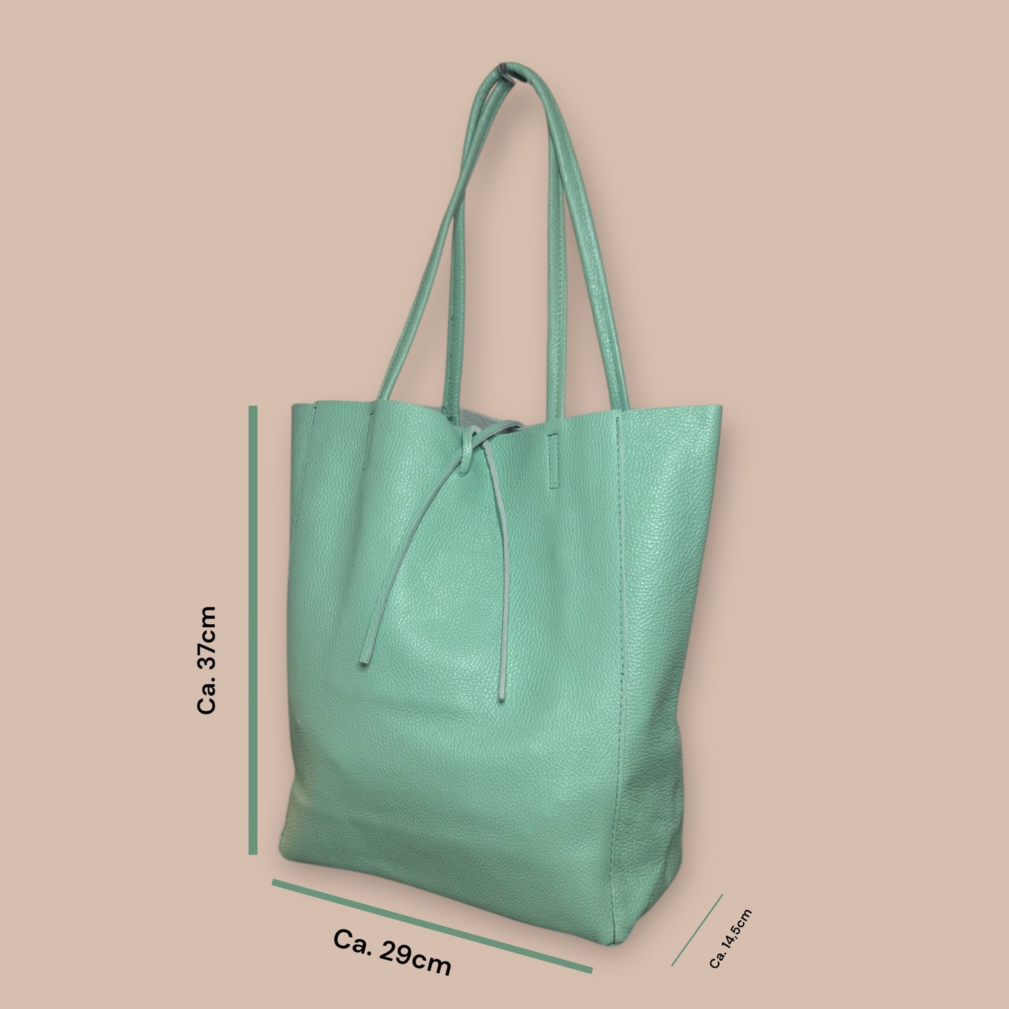 Leder Shopper mit Dackel in Wunschfarbe
