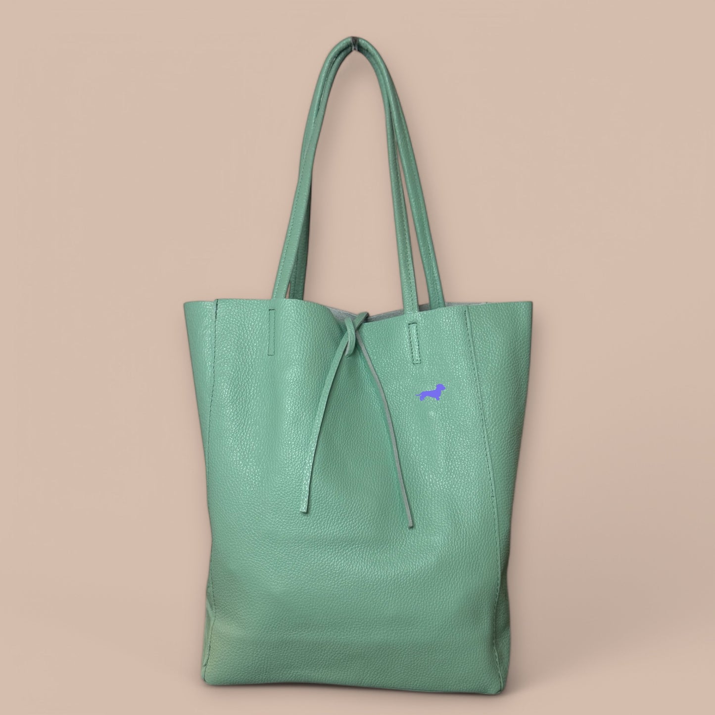 Leder Shopper mit Dackel in Wunschfarbe