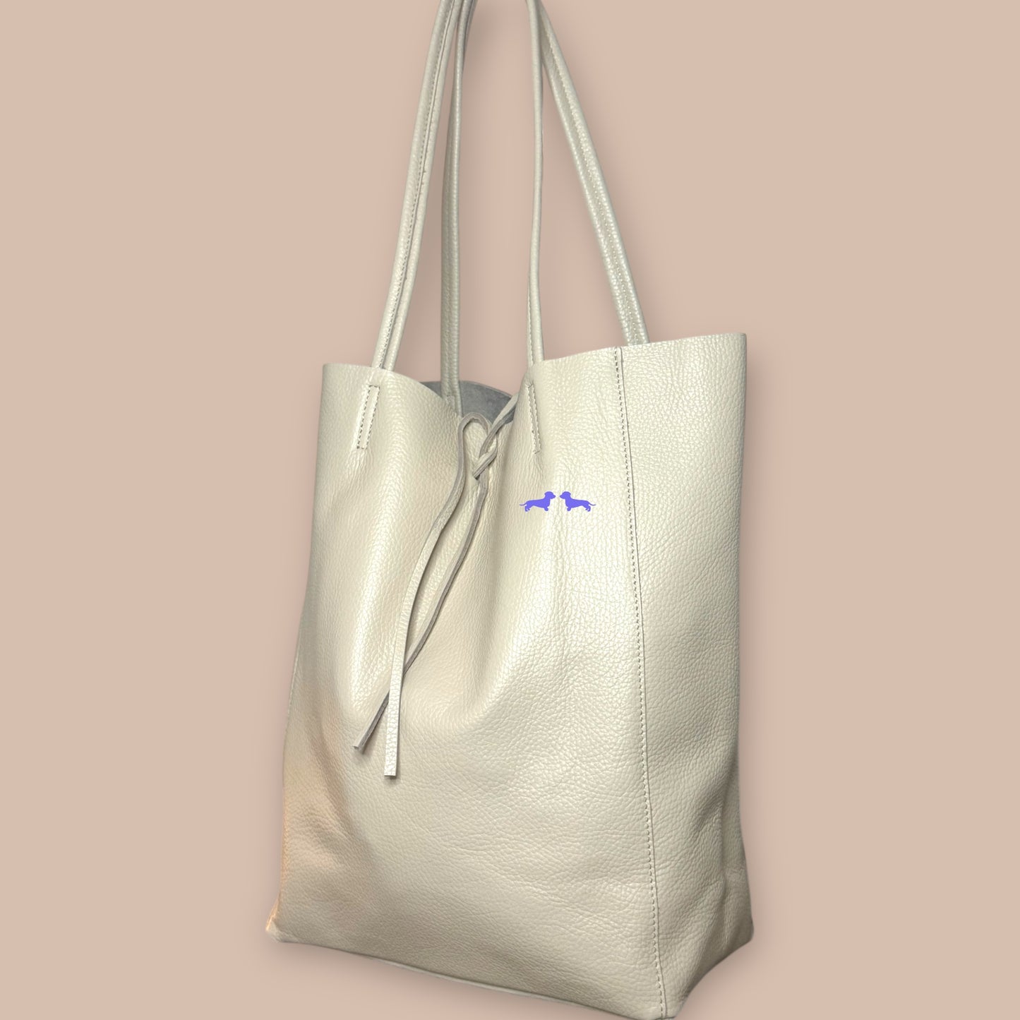 Leder Shopper mit Dackel in Wunschfarbe