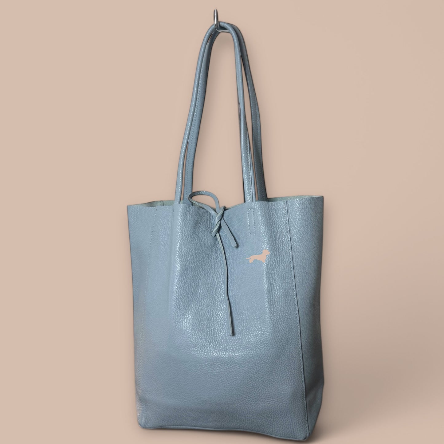 Leder Shopper mit Dackel in Wunschfarbe