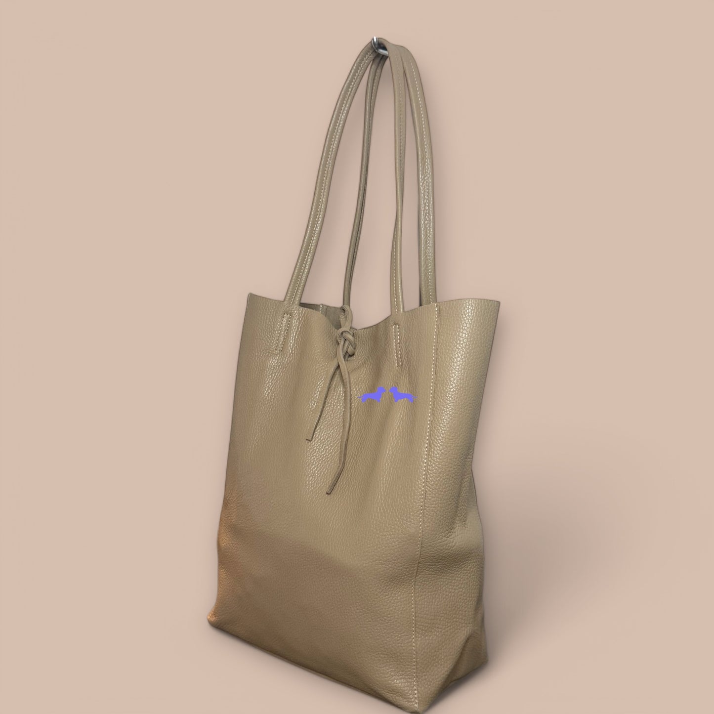 Leder Shopper mit Dackel in Wunschfarbe