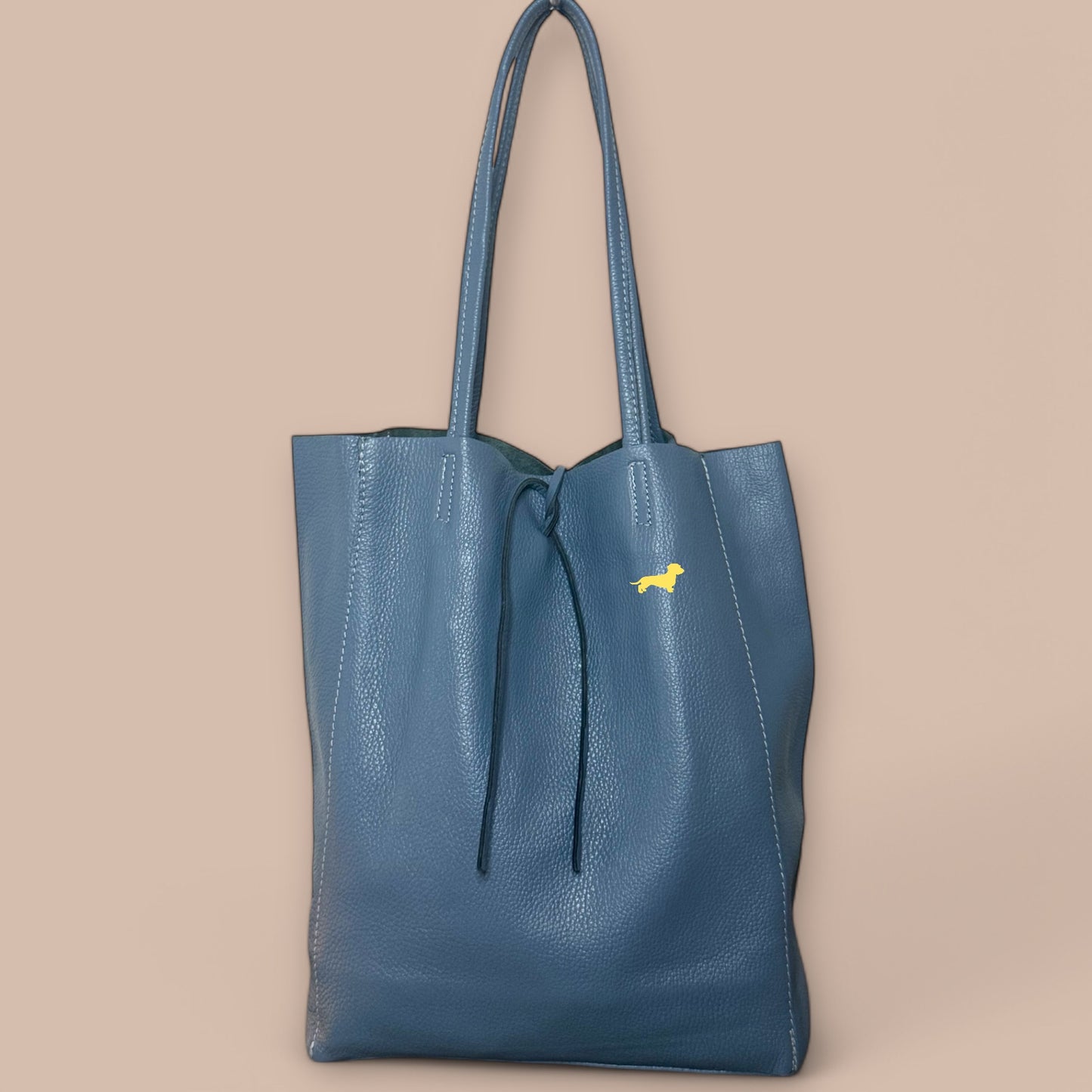 Leder Shopper mit Dackel in Wunschfarbe