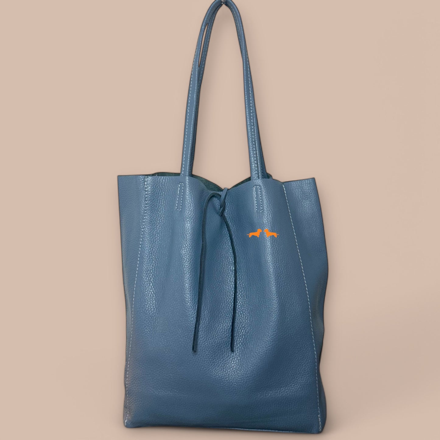 Leder Shopper mit Dackel in Wunschfarbe