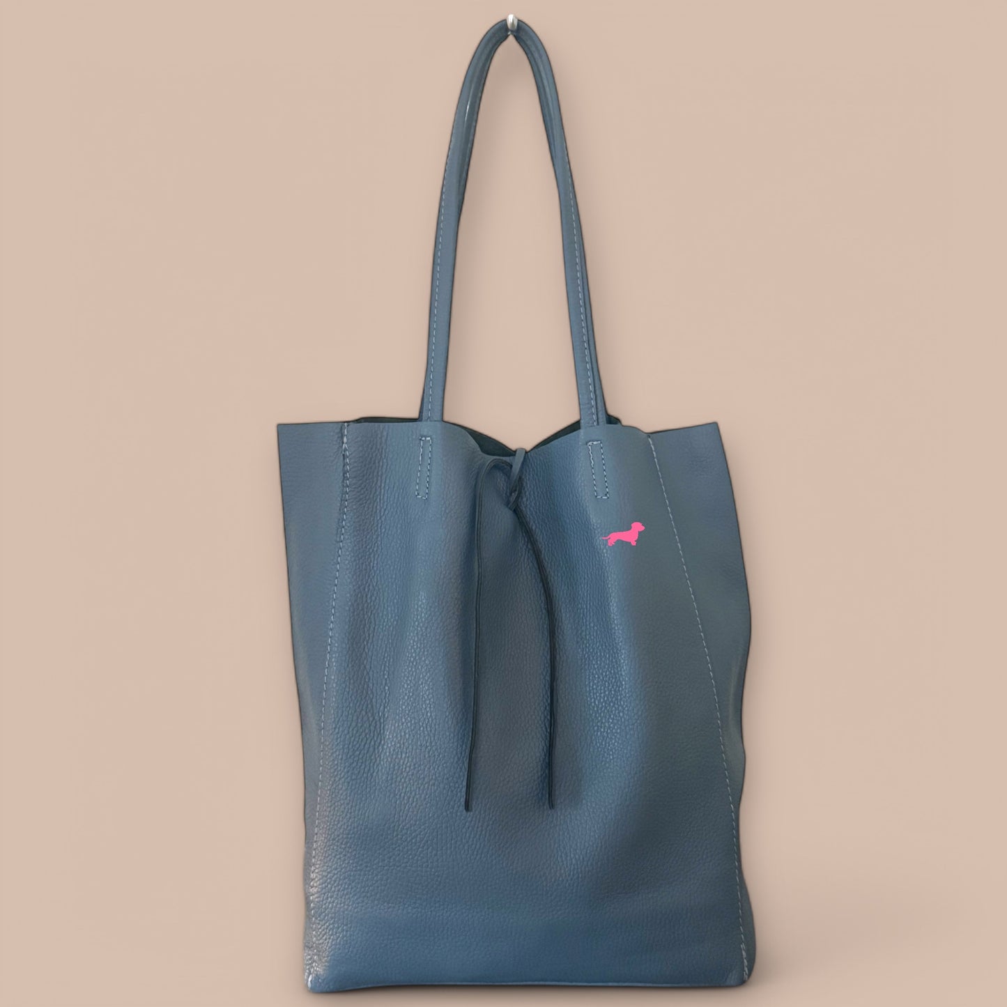 Leder Shopper mit Dackel in Wunschfarbe