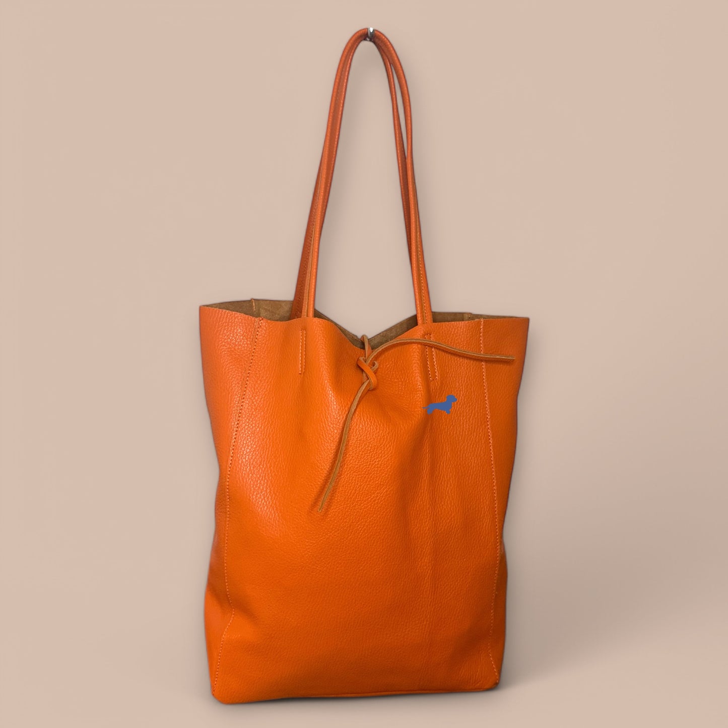 Leder Shopper mit Dackel in Wunschfarbe