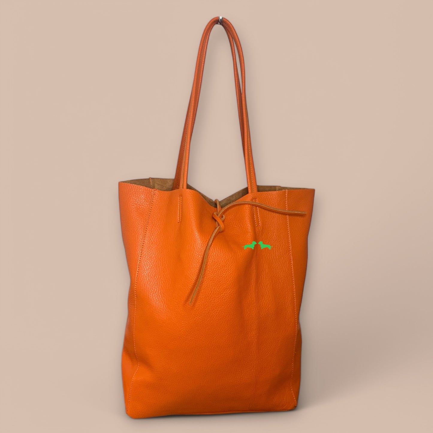 Leder Shopper mit Dackel in Wunschfarbe