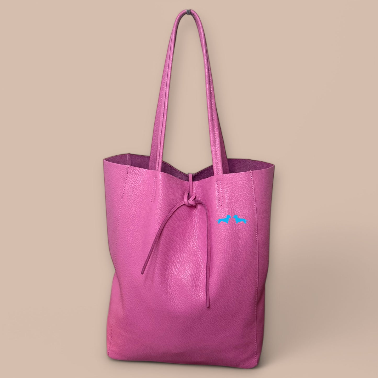 Leder Shopper mit Dackel in Wunschfarbe