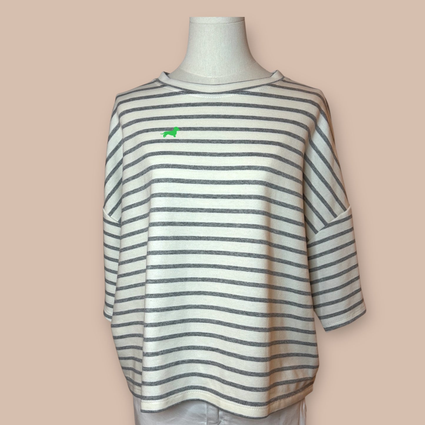 Sweatshirt gestreift mit Dackel in Wunschfarbe