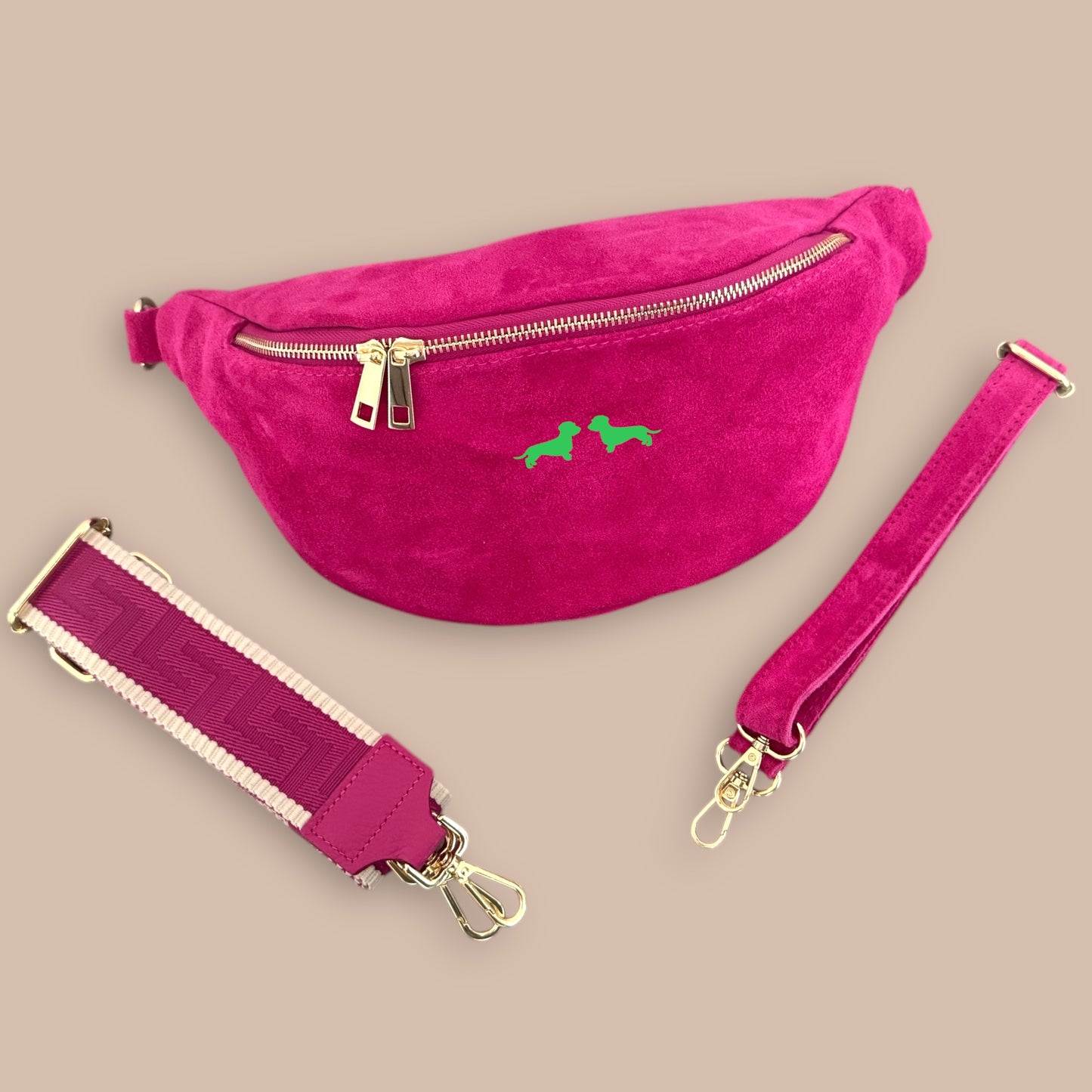 Crossbody-Bag mit Dackel in Wunschfarbe