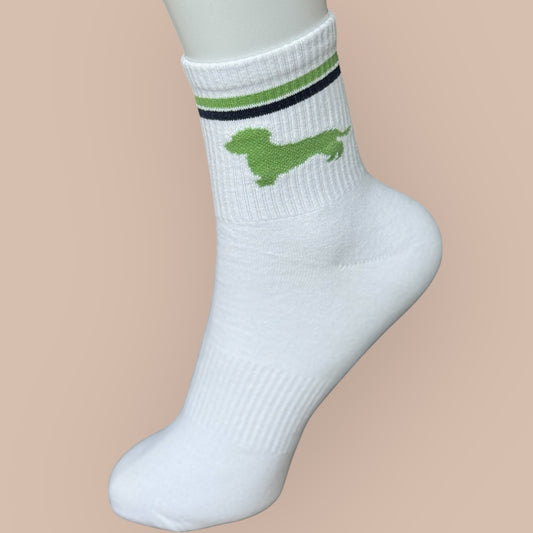 Socken mit Dackel in Trendfarben
