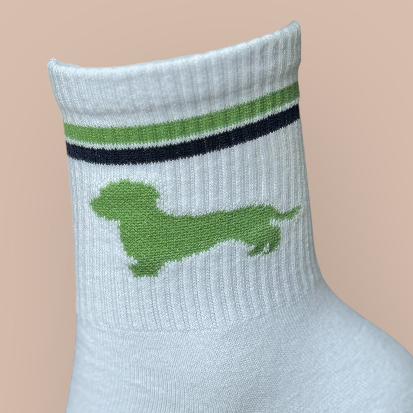 Socken mit Dackel in Trendfarben