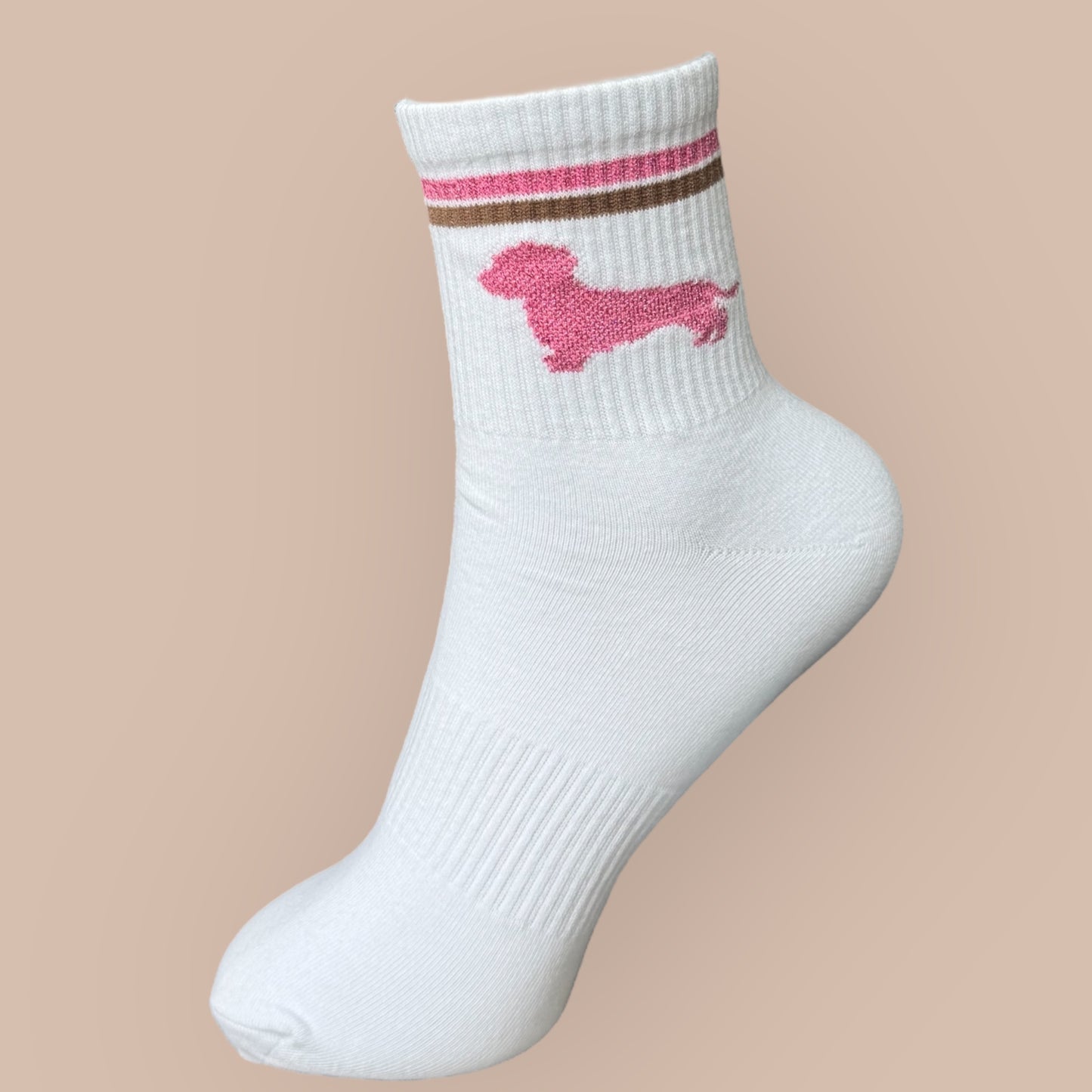 Socken mit Dackel in Trendfarben