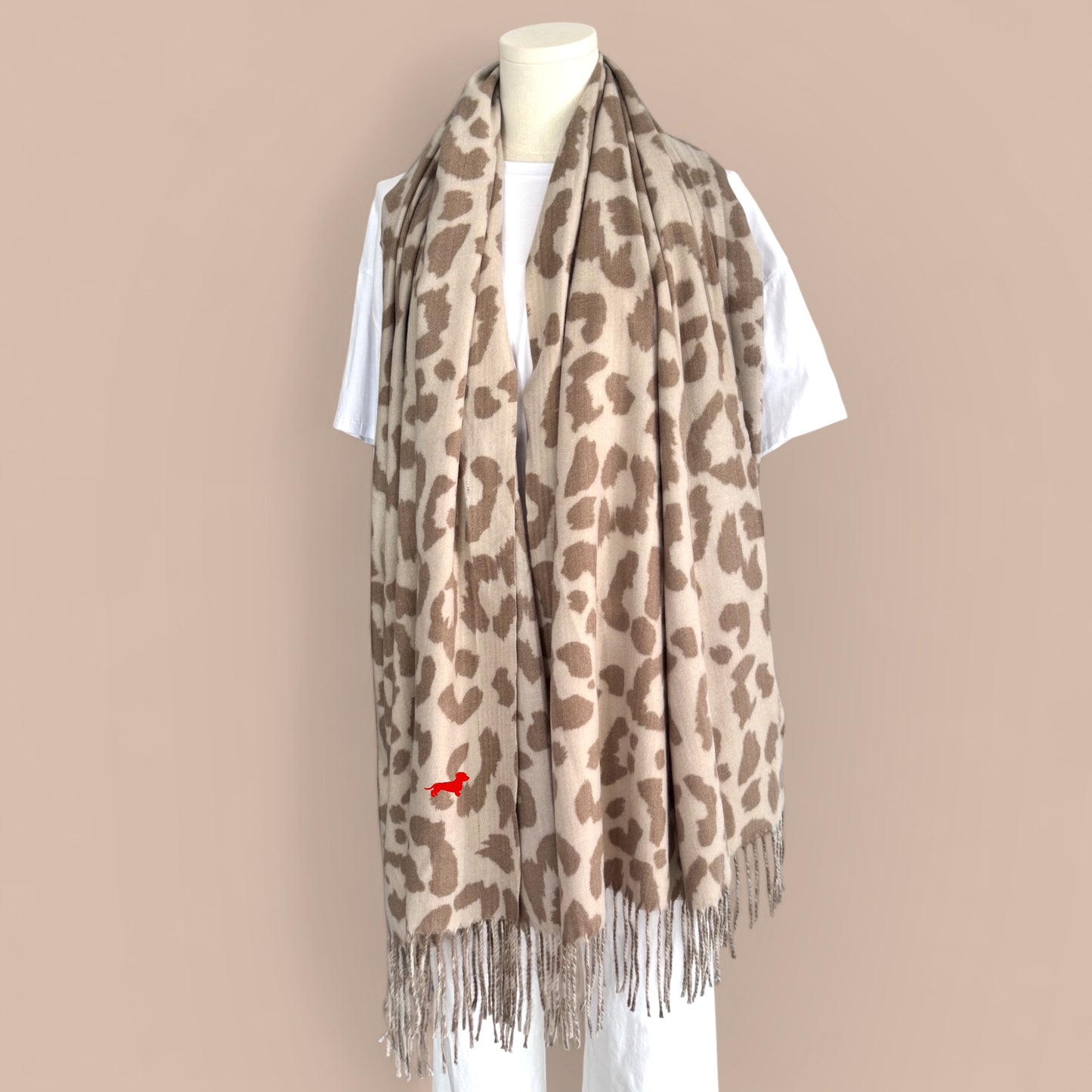 LEO Schal mit Dackel-Stick in Wunschfarbe
