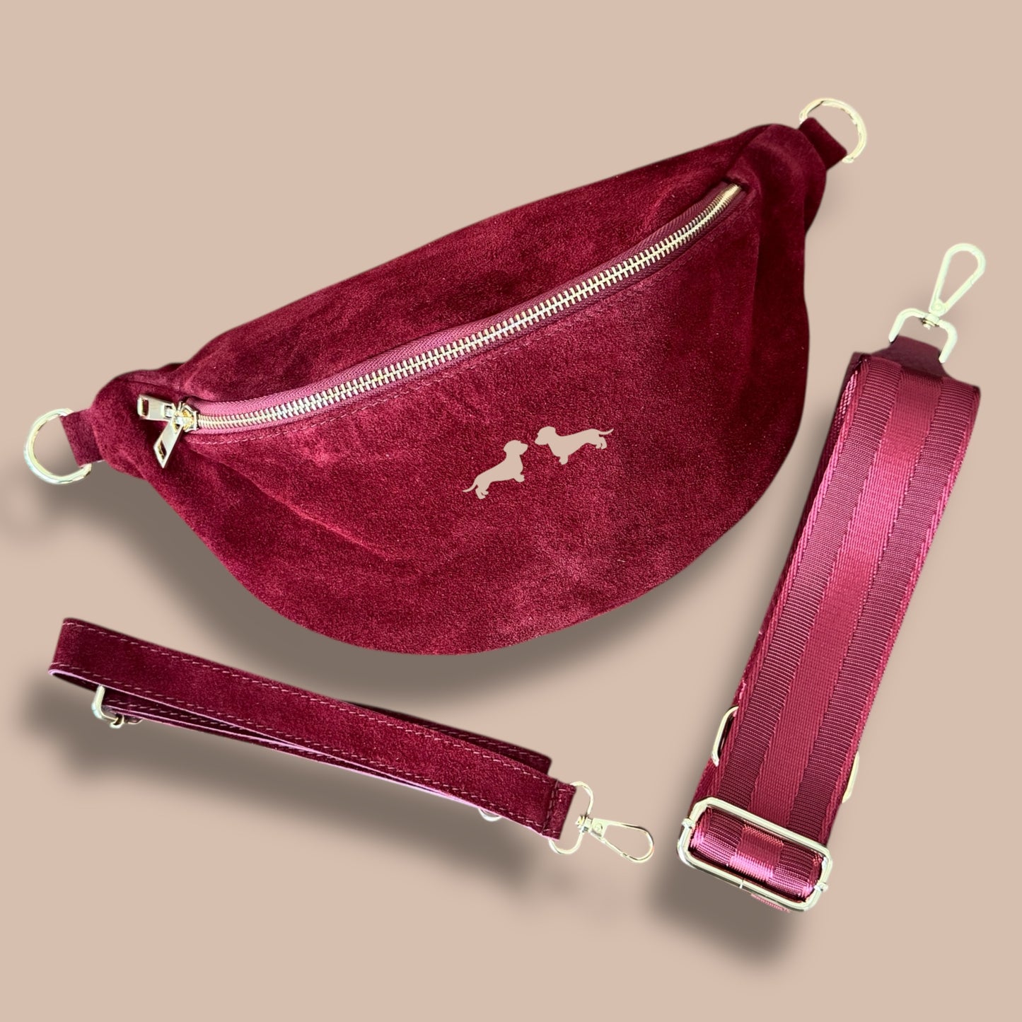 Crossbody-Bag mit Dackel in Wunschfarbe