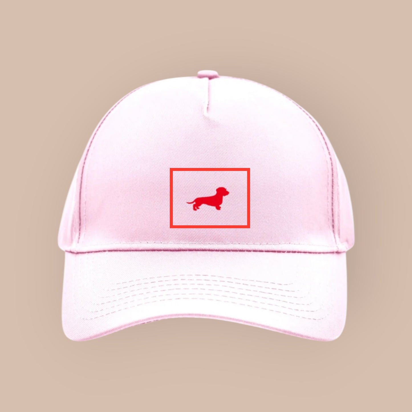 Cap mit Dackel Badge in Wunschfarbe