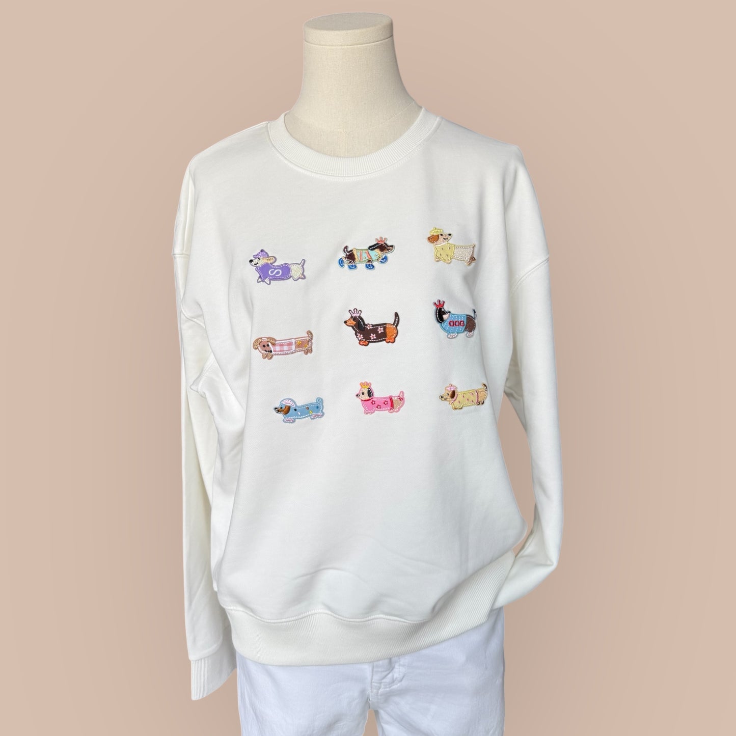 Sweatshirt mit Dackelpatch